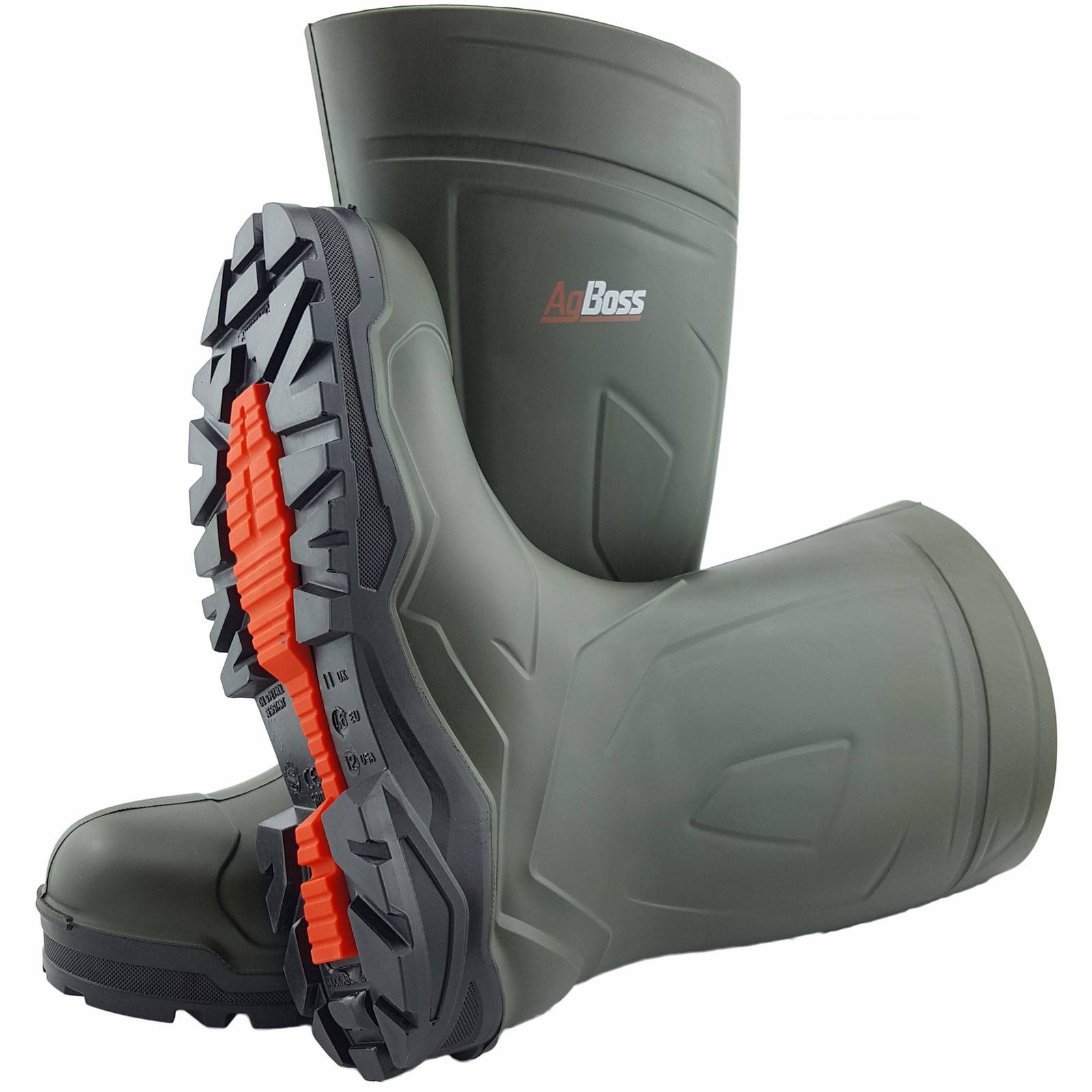 AgBoss S4 PU Safety Steel Toe Gumboots Farm Work Bekina