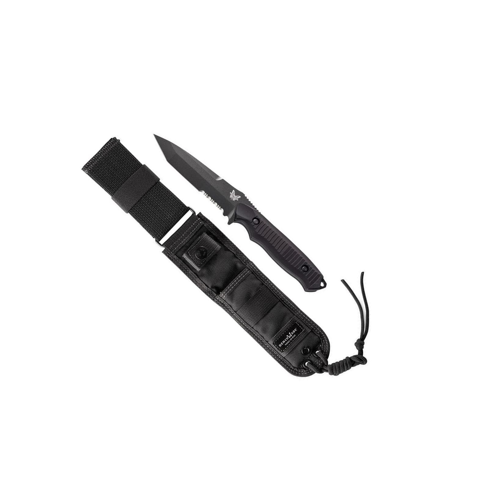 Benchmade 141SBK Nimravus Fixed Blade Knife Tanto, Black Serrated