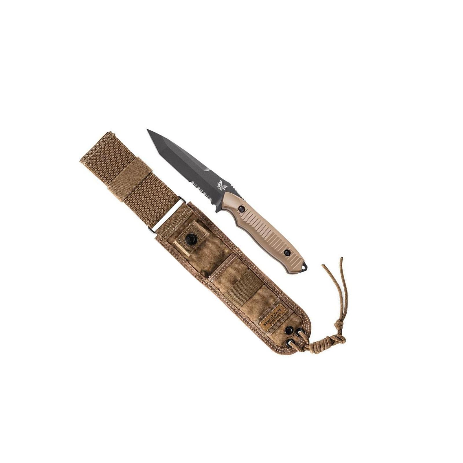 Benchmade 141SBKSN Nimravus Fixed Blade Knife Tanto Black Serrated Sand Handle Shop Online N