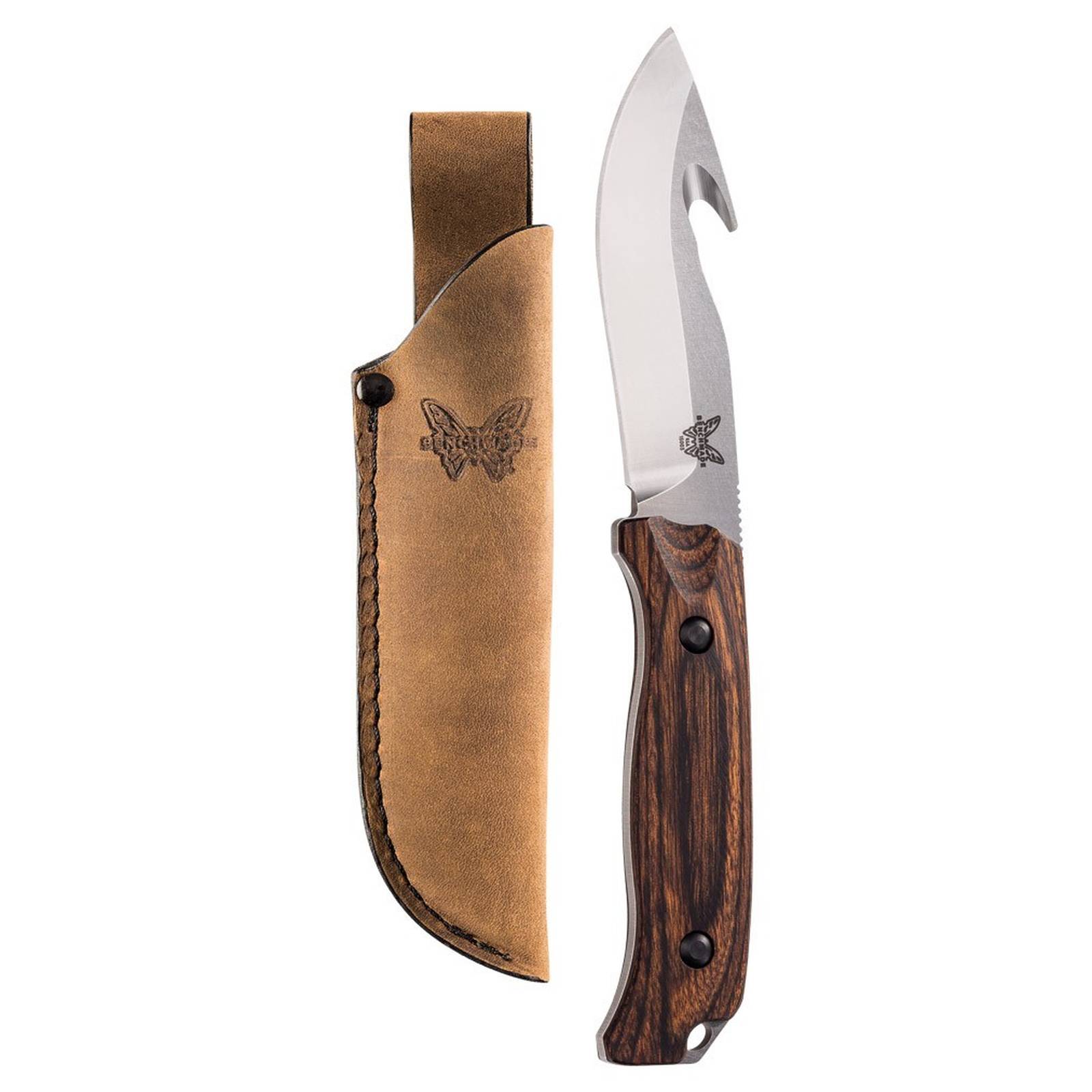 Benchmade 150032 Saddle Mountain Skinning Knife Gut Hook Wood Ambler Direct