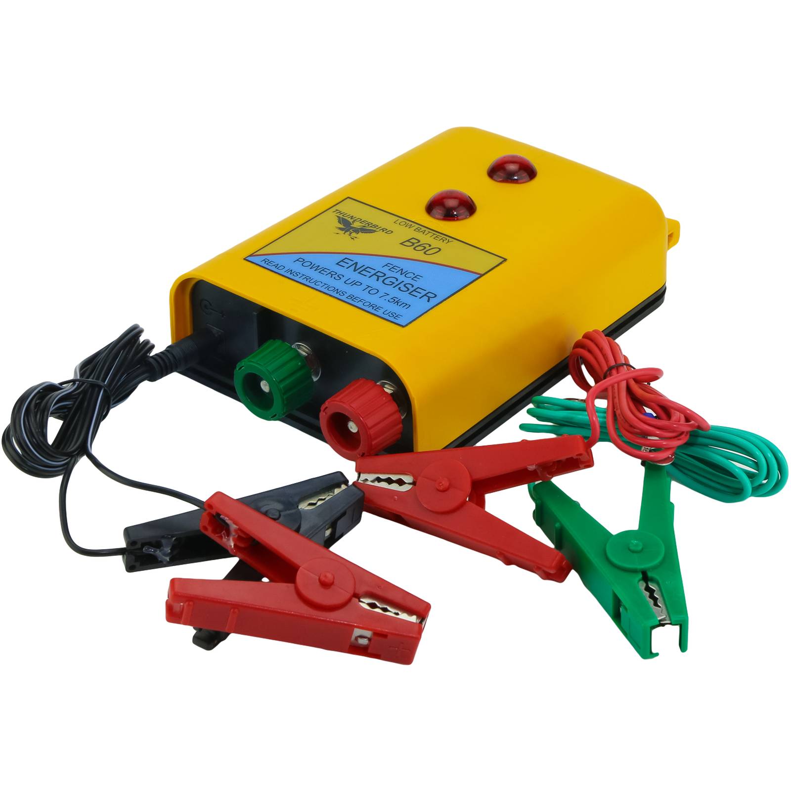 Thunderbird B60 7.5km 12V Battery Electric Fence Energiser Shop Online Now at Ambler Direct Thunderbird B60 7.5km 12V Battery Electric Fence Energiser Shop Online Now at Ambler Direct