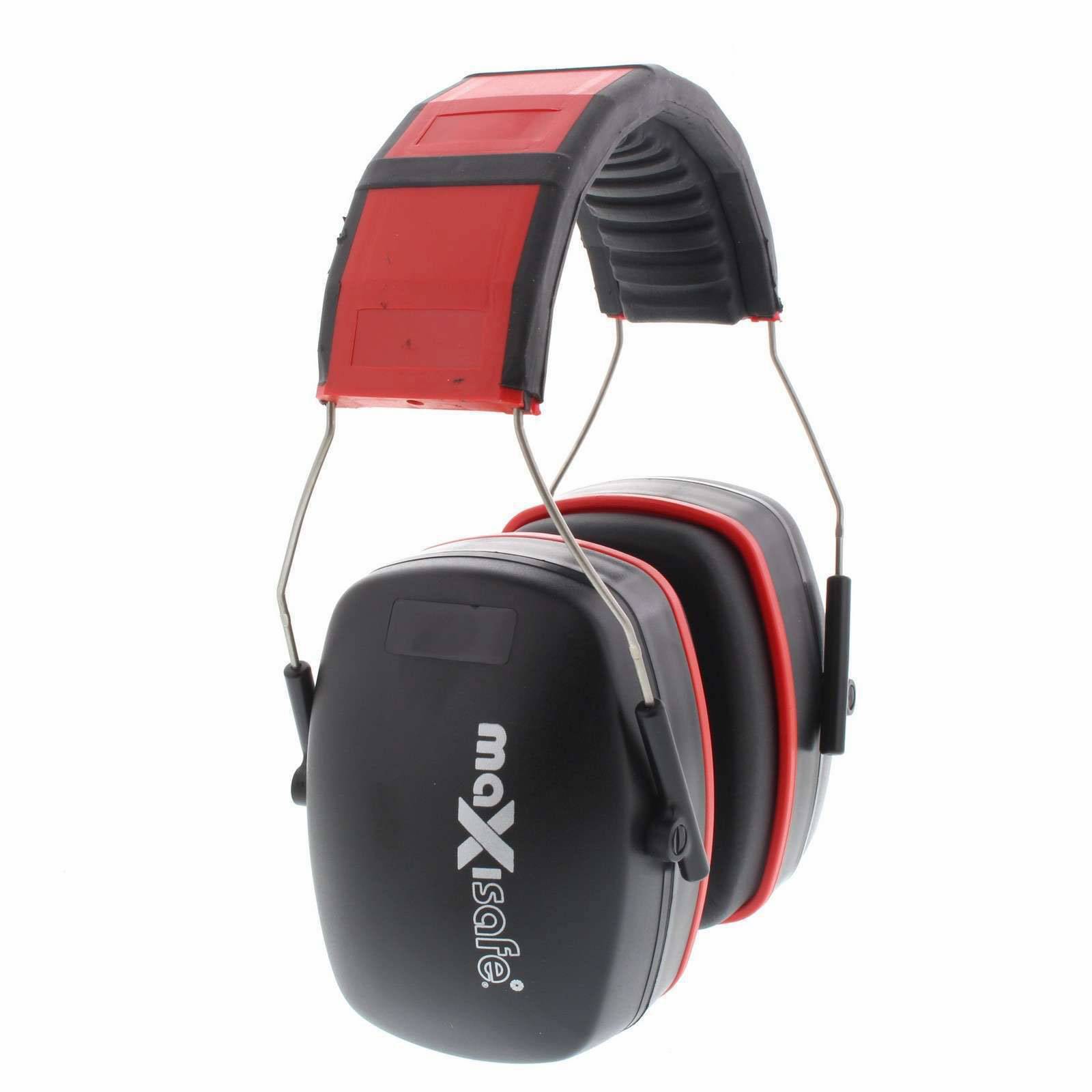 Maxisafe Ear Muffs Worksite Jobsite Hearing Protection Class 5 Red
