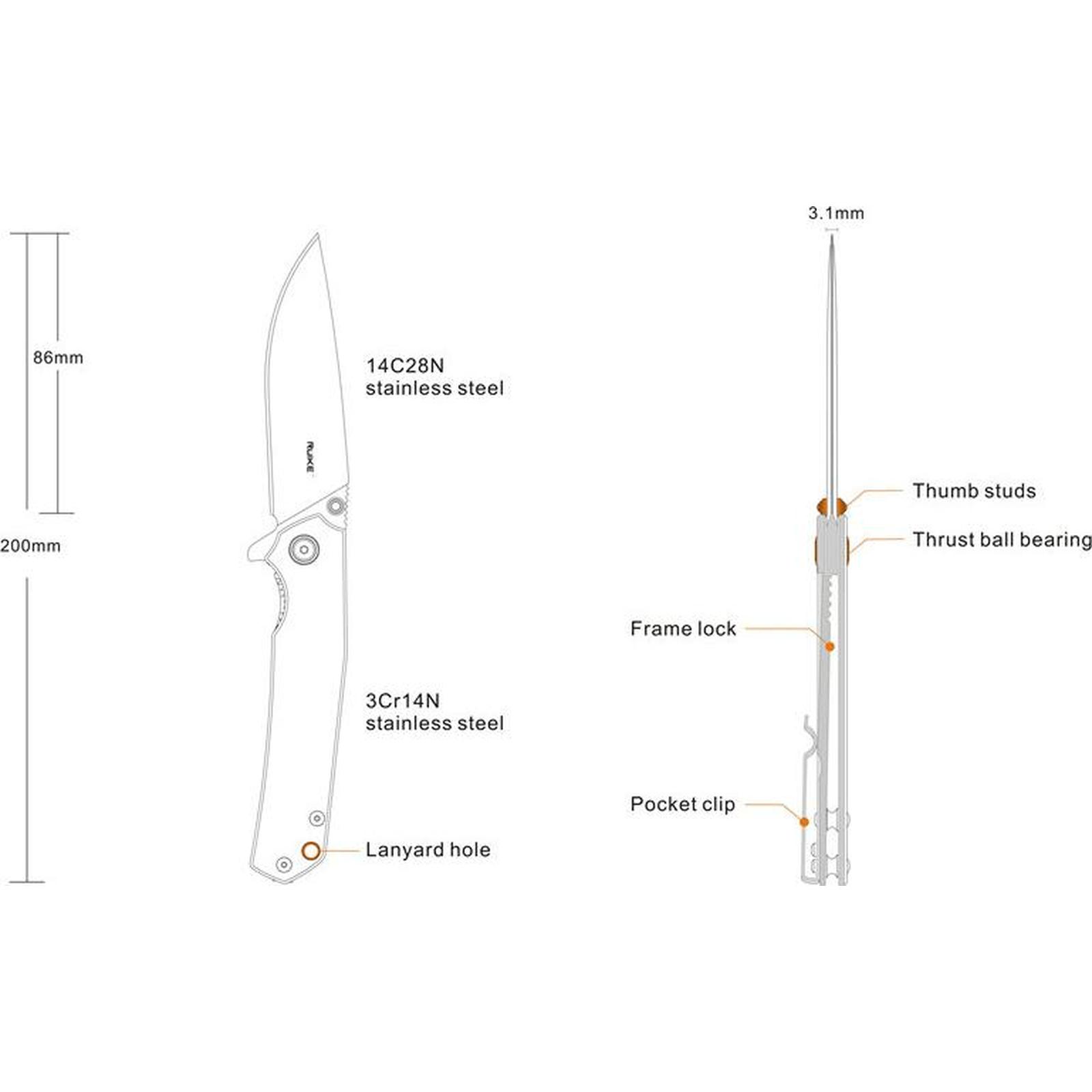 Ruike Knives P801SF Flipper Folding Knife Shop Online Now at Ambler