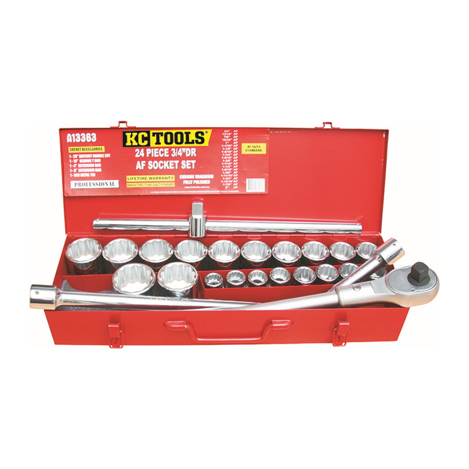 KC Tools 24Pc 3/4" Dr AF Socket Set Shop Online Now at Ambler Direct