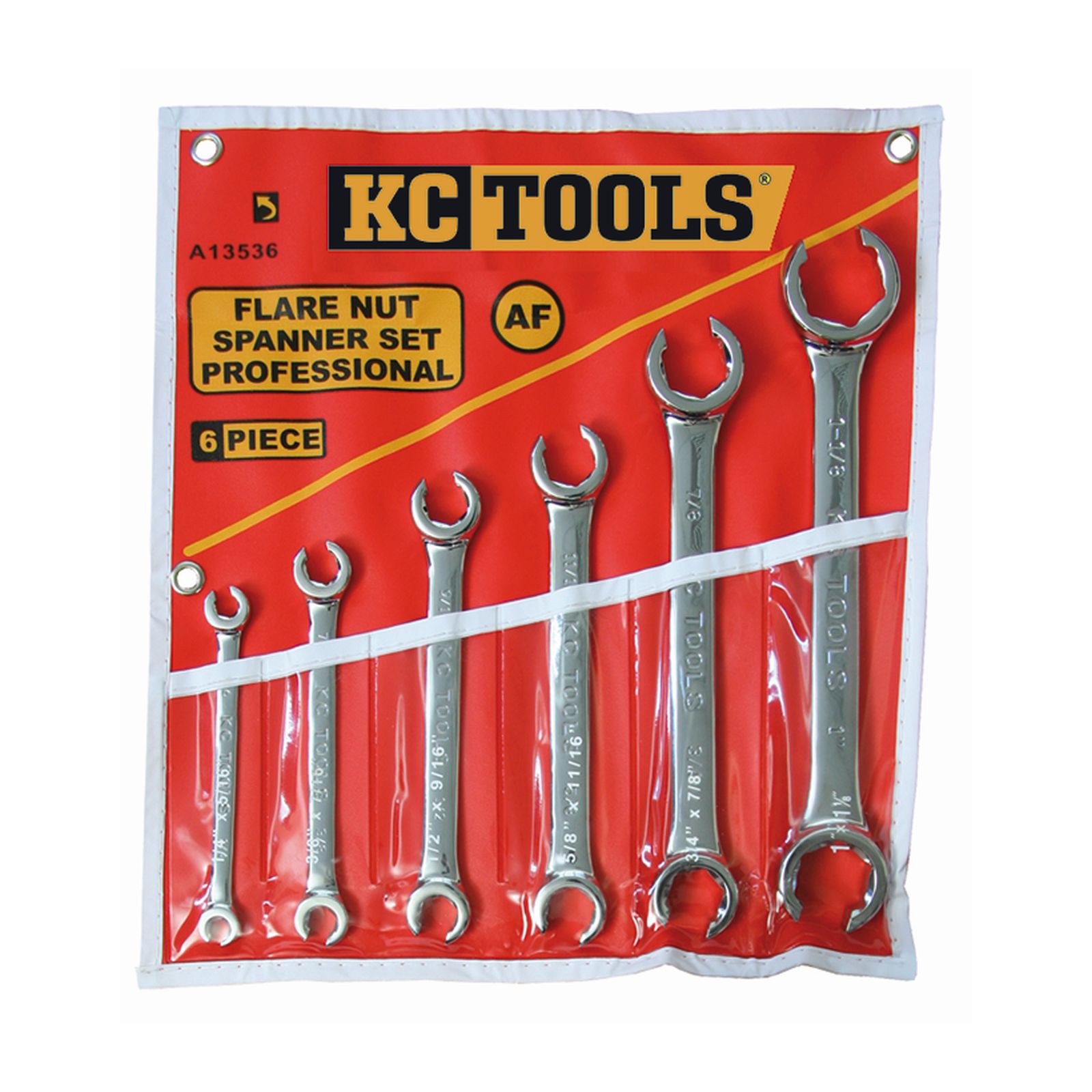 KC Tools 6Pc 1/4" 1" 6Point Flare Nut Spanner Set Shop Online Now