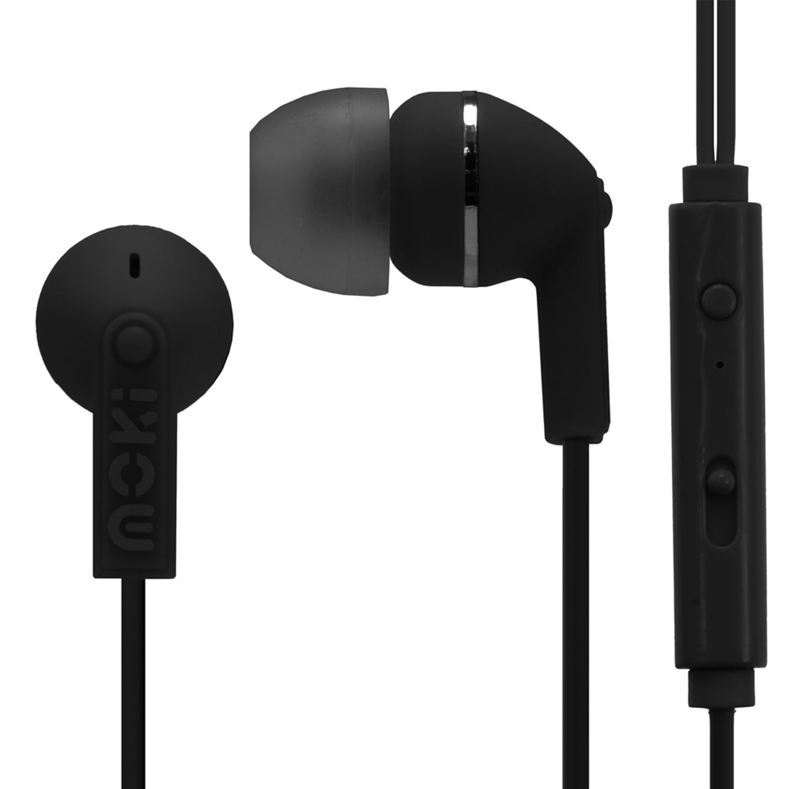Moki Noise Isolation Earbuds w/ Microphone & Control Black Shop