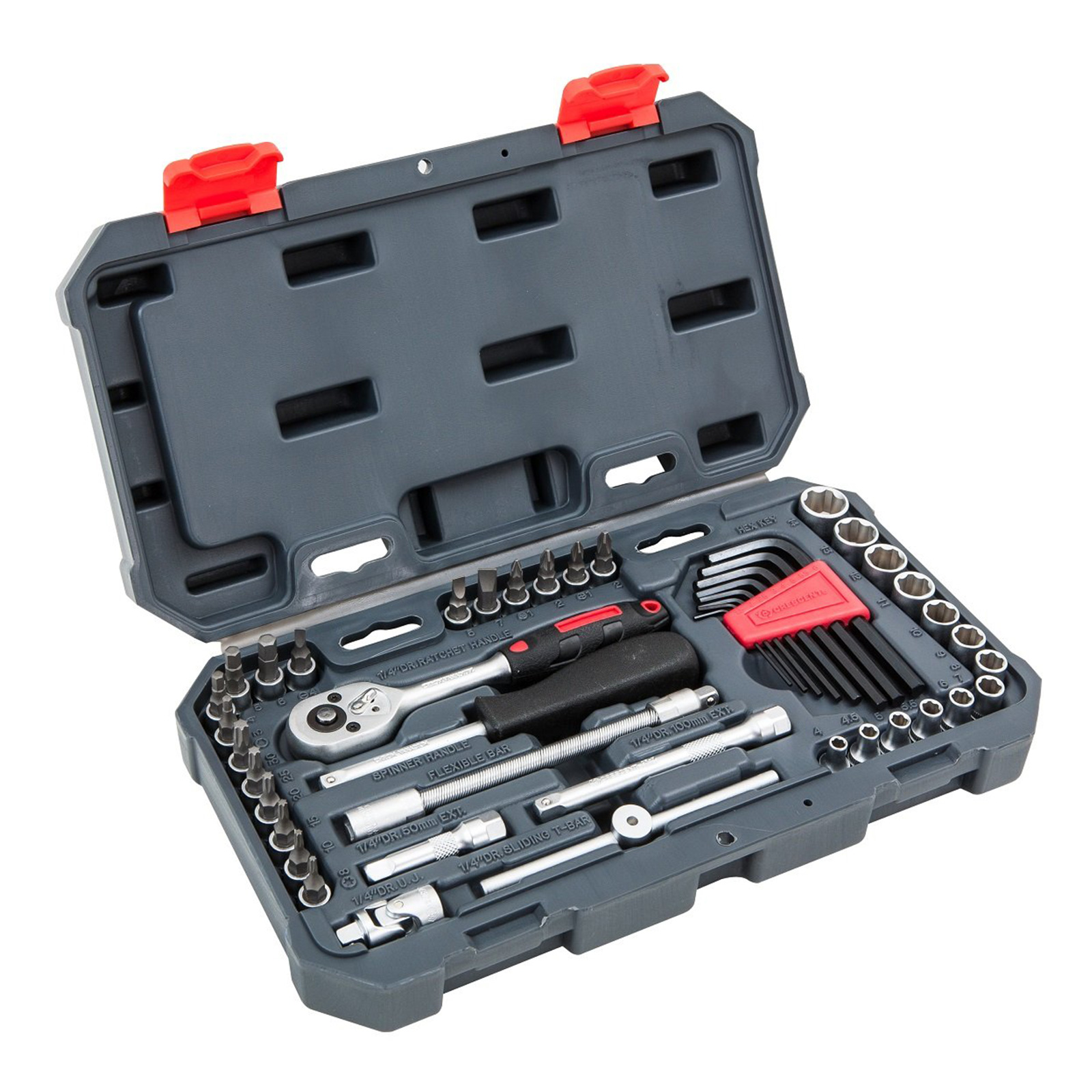 Crescent 45Pc 1/4" Drive Metric Socket Set w/ BlowMold Case Shop