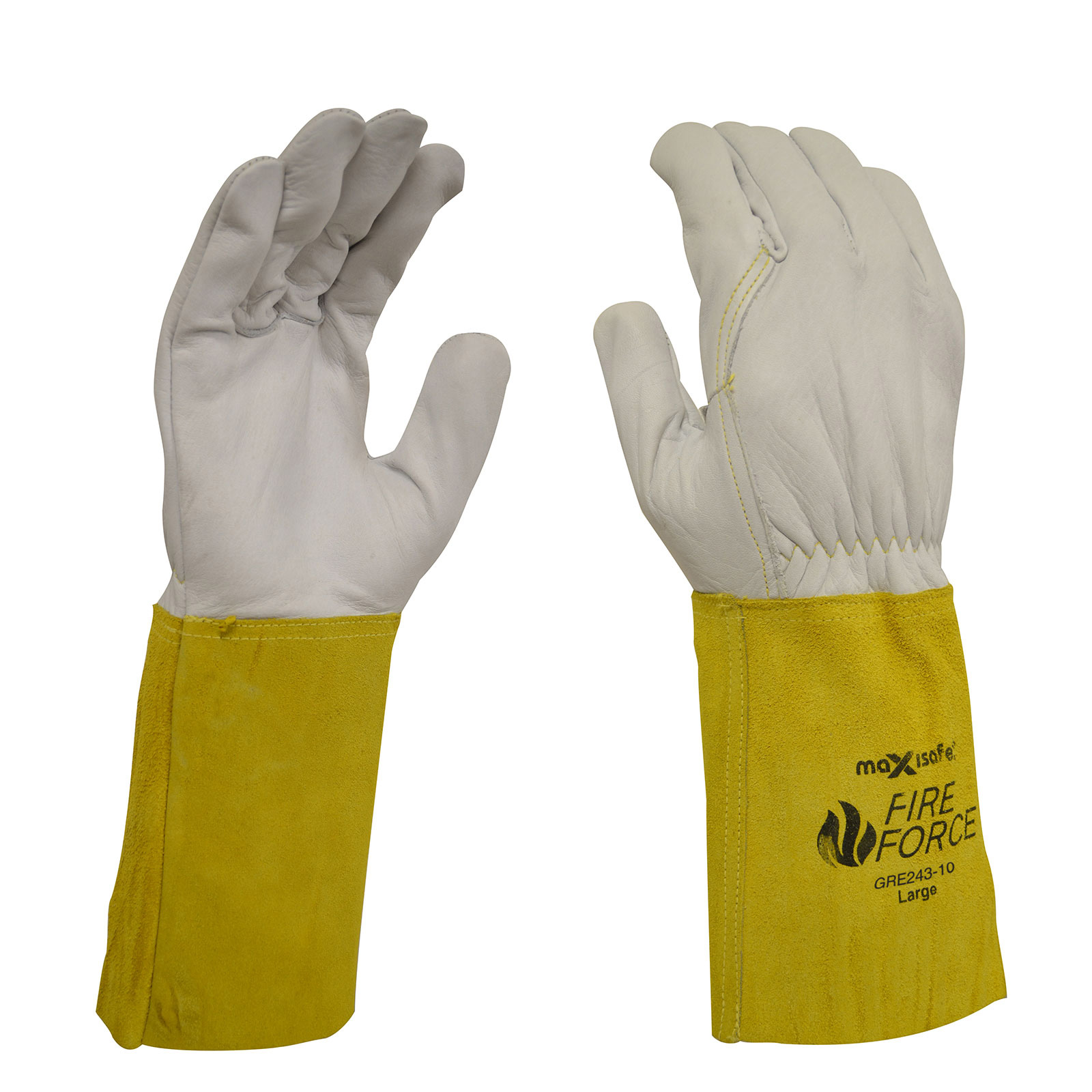 MAXISAFE PREMIUM COWGRAIN LEATHER BEIGE RIGGER’S GLOVES LARGE