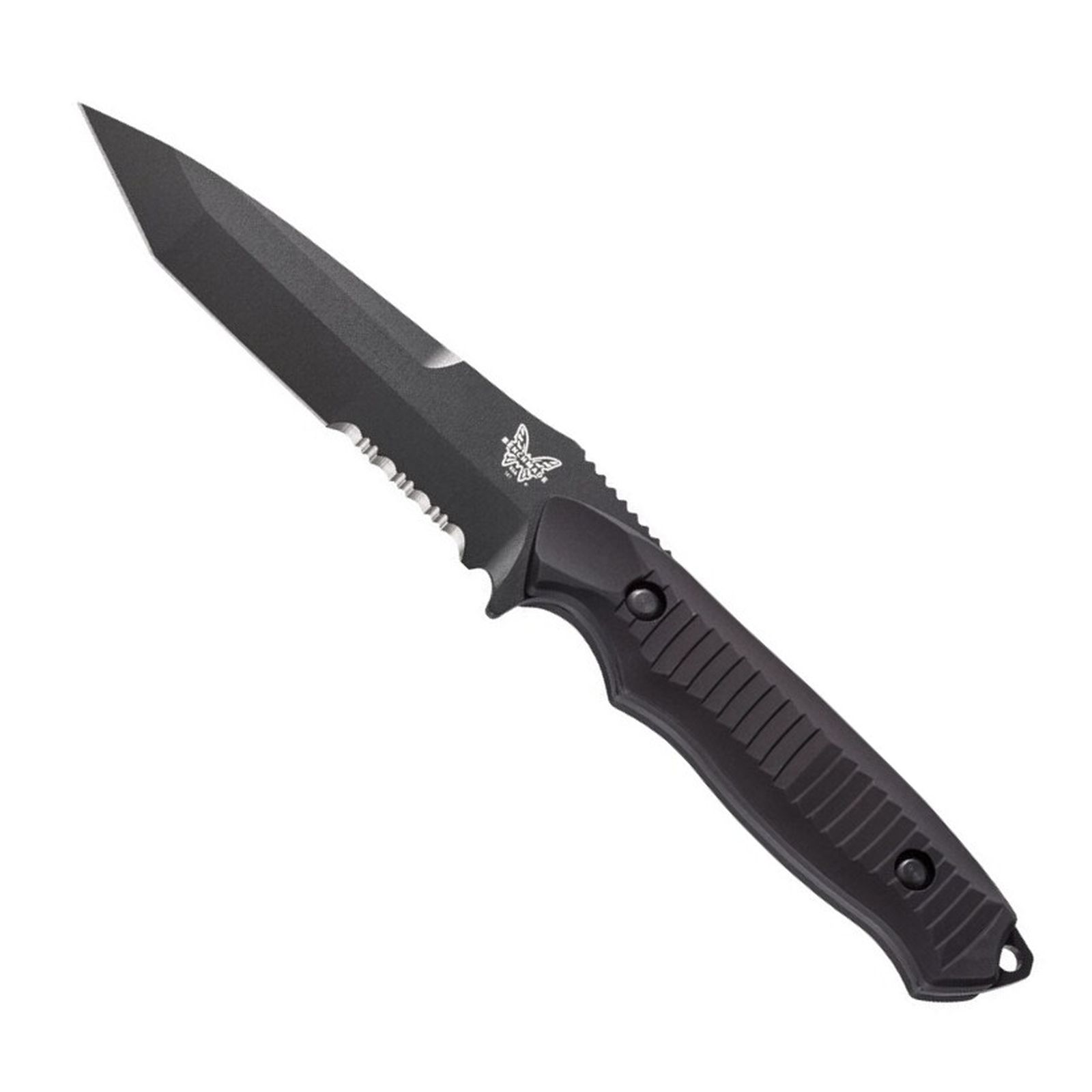 Benchmade 141SBK Nimravus Fixed Blade Knife Tanto, Black Serrated