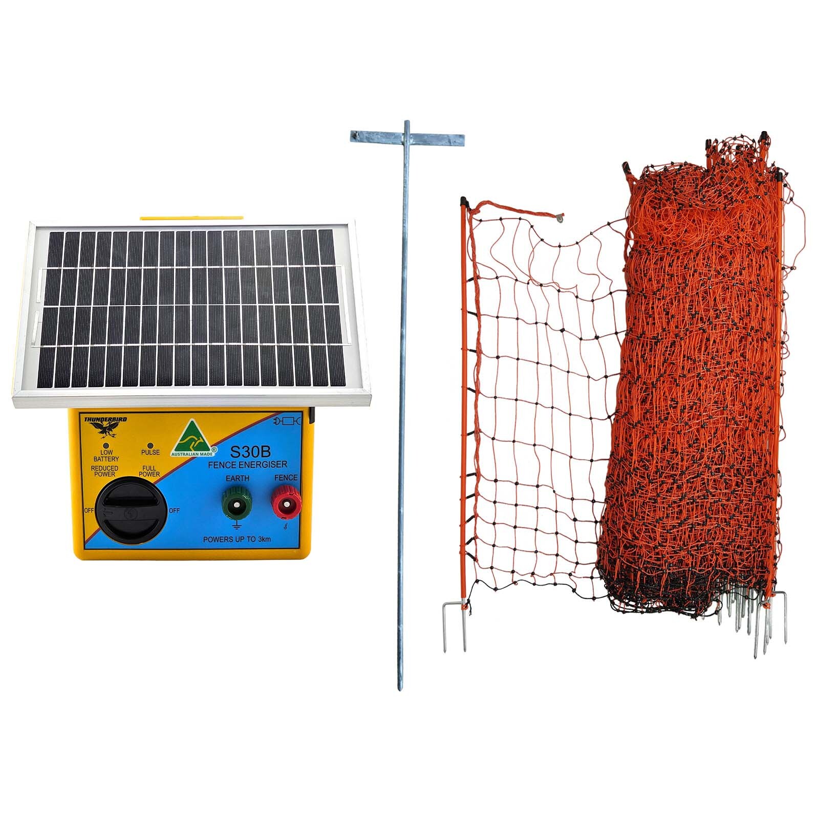 Thunderbird Poultry Netting & S28B Solar Energiser Chicken Electric