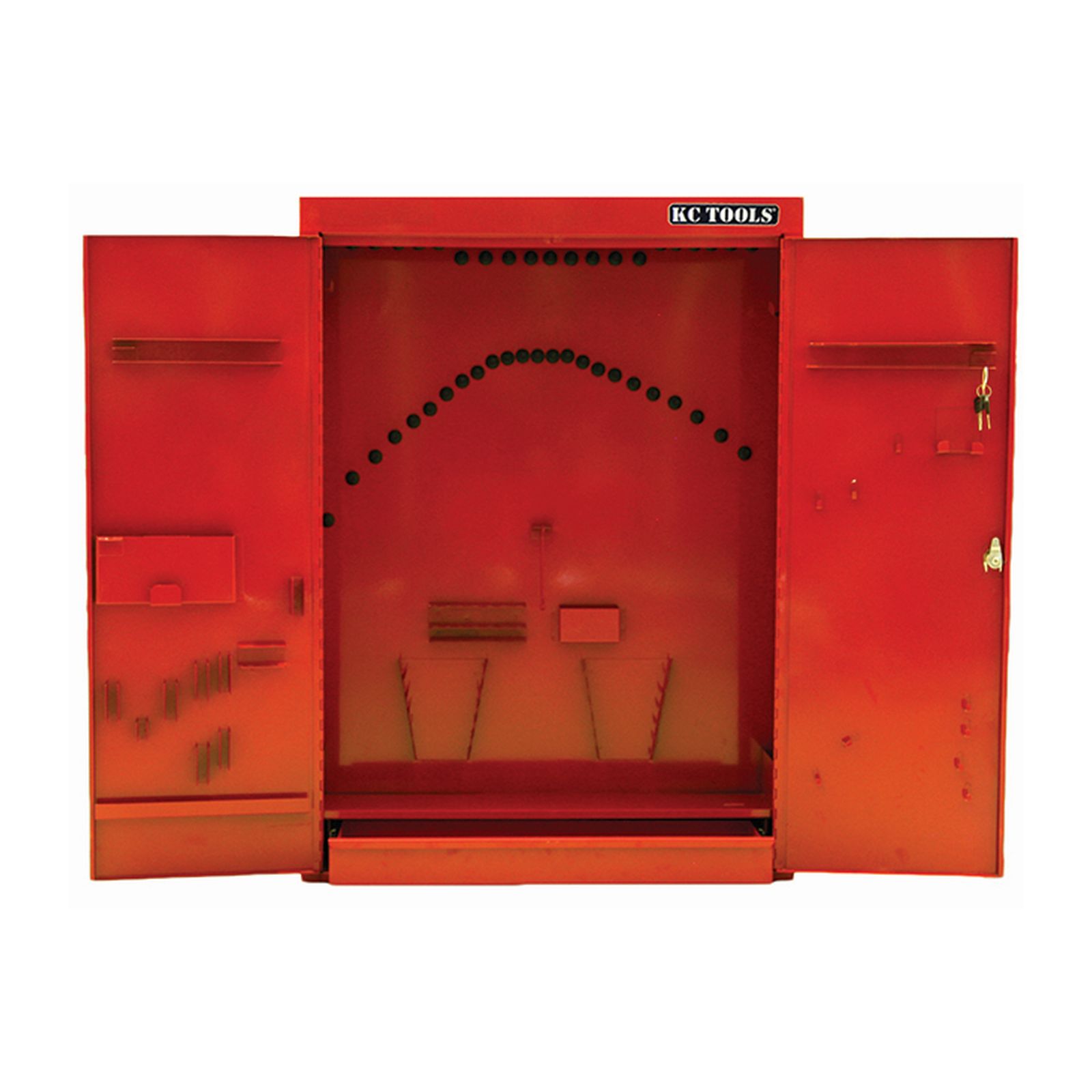 KC Tools 661 x 194 x 911 Red Wall Mounting Tool Box w/ 45 Hooks Shop