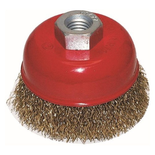 KC Tools M14 x 2.0mm Brass Coated Crimped Cup Brush