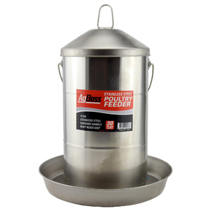 AgBoss 15kg Stainless Steel Poultry Feeder
