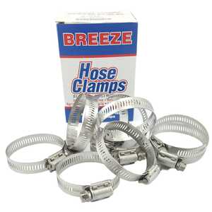 Breeze 10pc Power-Seal 33-57mm Hex Screw 300 Stainless Steel Hose Clamps