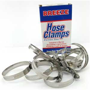 Breeze 10pc Power-Seal 46-70mm Hex Screw 300 Stainless Steel Hose Clamps