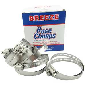 Breeze 10pc Power-Seal 71-95mm Hex Screw 300 Stainless Steel Hose Clamps
