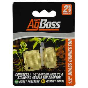 AgBoss 1/2" Brass Hose Connector Fitting