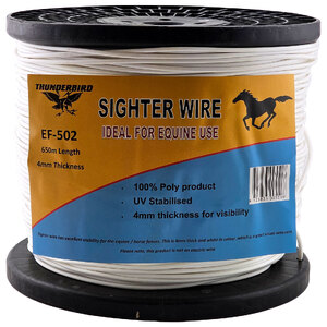 Thunderbird 4mm x 650m Equine Horse Sighter Wire | White 