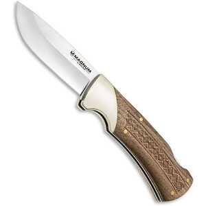 Magnum by Boker Woodcraft Back Lock Folding Knife | Brown / Satin