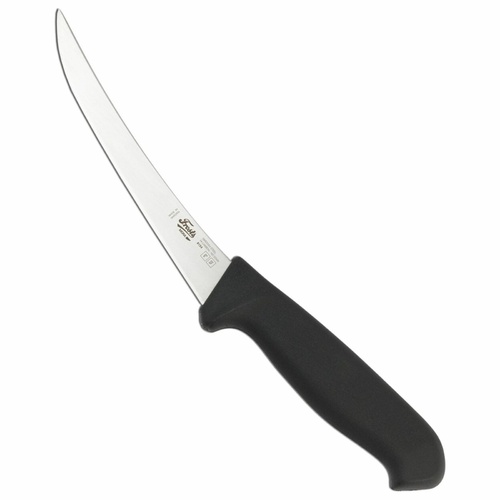 Frosts Mora 154mm Narrow Curved Semi-Flex Boning Knife | Black / Satin