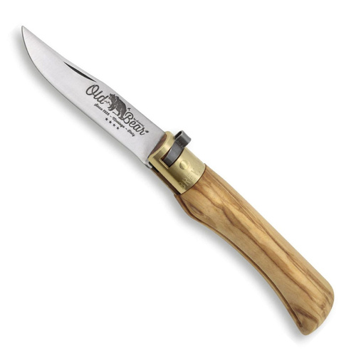 Antonini Old Bear S Lever Lock Folding Knife | Olive Wood | Stainless