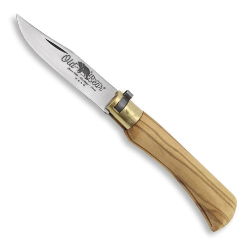 Antonini Old Bear M Lever Lock Folding Knife | Olive Wood | Stainless