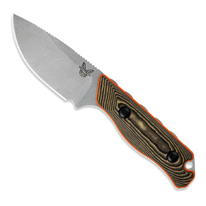 Benchmade Hidden Canyon Hunter Fixed Blade Knife | Brown & Orange / Satin