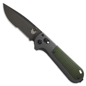 Benchmade Redoubt Serrated AXIS Lock Folding Knife | Grey Green / Black