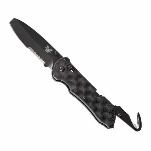 Benchmade Triage Serrated AXIS Lock Folding Knife with Hook | Black