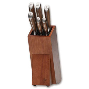 Boker Forge 2.0 6pc Kitchen Knife Block Set | Maple Wood / Satin