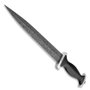 Boker Swiss Dagger Mosaic Fixed Blade Knife | Black / Damascus