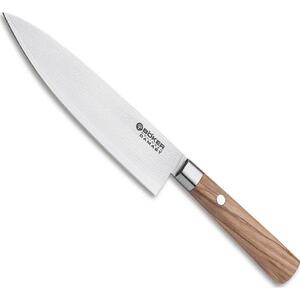 Boker 15cm Small Kitchen Chef's Knife | Olive Wood / Damascus