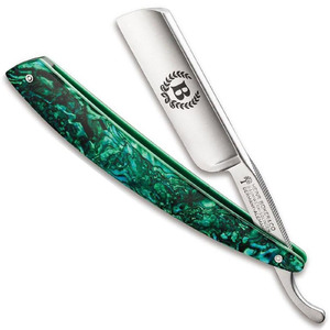 Boker 140203 6/8" French Point Straight Razor - Abalone / Carbon Steel