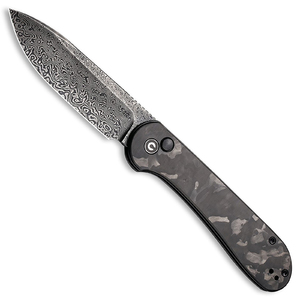 CIVIVI Elementum Button Lock Folding Knife | Grey / Damascus