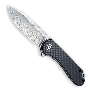 CIVIVI Elementum Liner Lock Folding Knife | Black / Damascus
