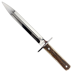Cudeman Pig Sticker Fixed Blade Knife | Stag Horn / Satin