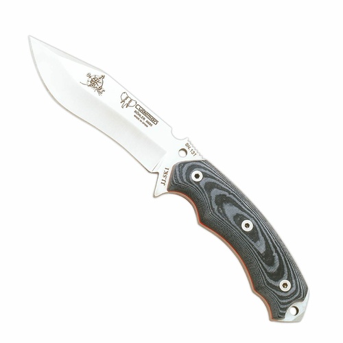 Cudeman JJSK1 Fixed Blade Survival Knife with Leather Sheath | Black / Satin