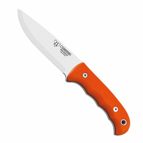 Cudeman Bushcraft Fixed Blade Knife | Orange / Satin