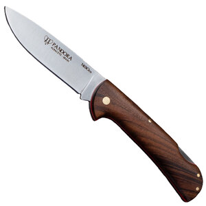 Cudeman Pandora Back Lock Folding Knife with Sheath | Walnut Wood / Satin