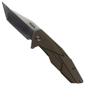Ruike Liner Lock Folding Knife | Brown / Satin | P138-W