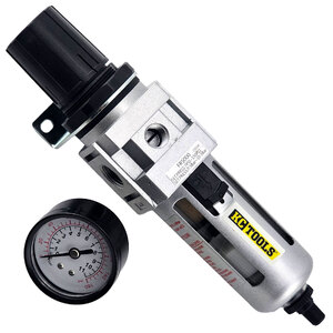 KC Tools 3/8" NPT Air Filter / Regulator with Gauge and Auto Drainer