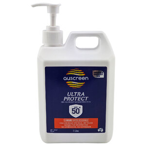 Auscreen 1 Litre Ultra Protect Sunscreen Lotion SPF 50+