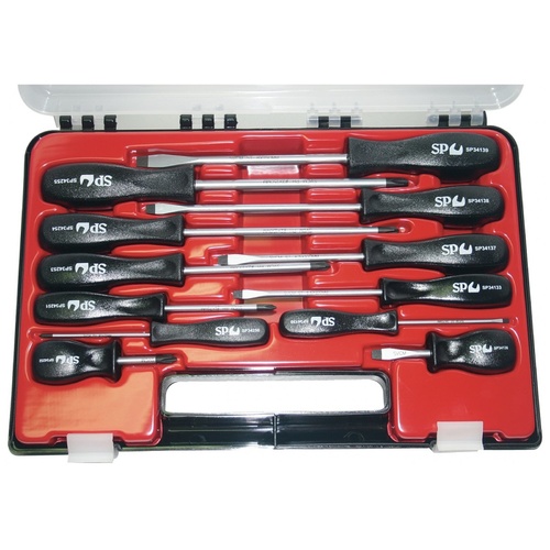 SP Tools 12 pc Phillips & Slotted Screwdriver Set + Case
