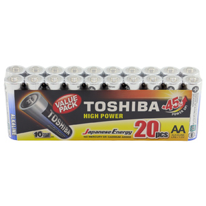 Toshiba AA Batteries 20 Pack High Power Alkaline