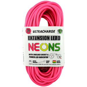 Ultracharge 20m Extension Lead 10A | Pink