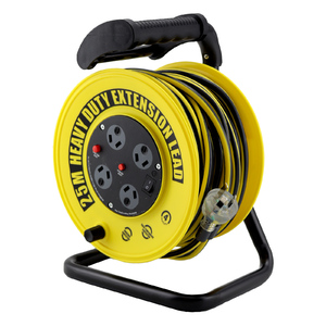 Ultracharge 25m Extension Lead Reel 10A | Yellow & Black