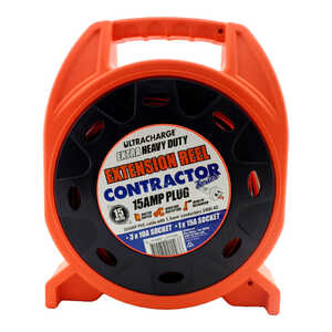Ultracharge 15m Extension Lead Reel 15A | Orange 